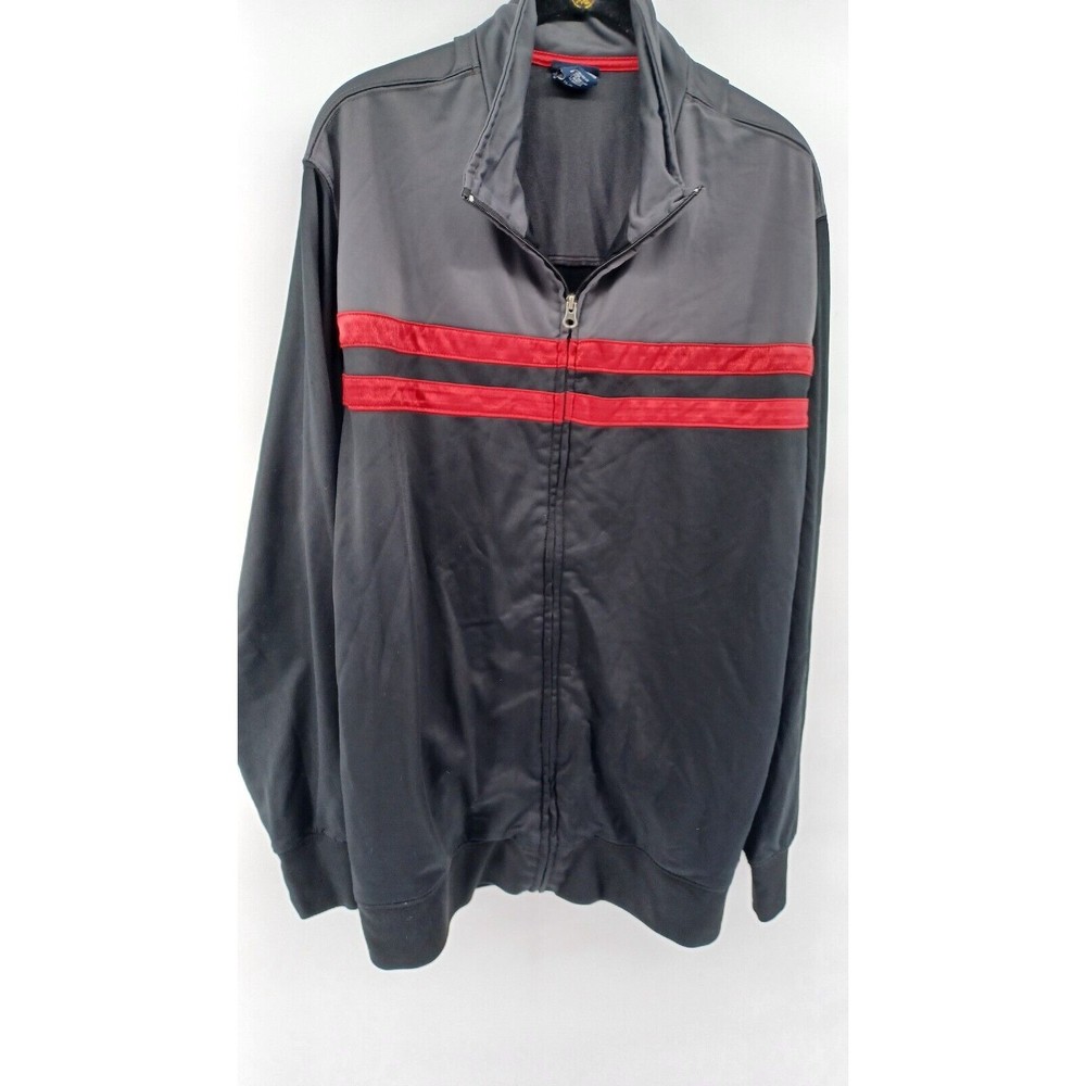 NordicTrack Men's Full-Zip Sweater Size XL Track Jacket  Black,Red,Gray